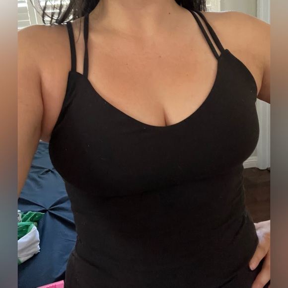 Lululemon black top, criss-cross back size 6. Just too small for me now. Used . - Picture 5 of 6